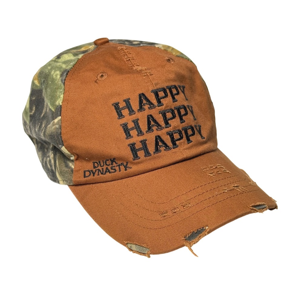Duck Dynasty Cap Happy Hat Brown Camouflage Distressed‎ Cotton Outdoors